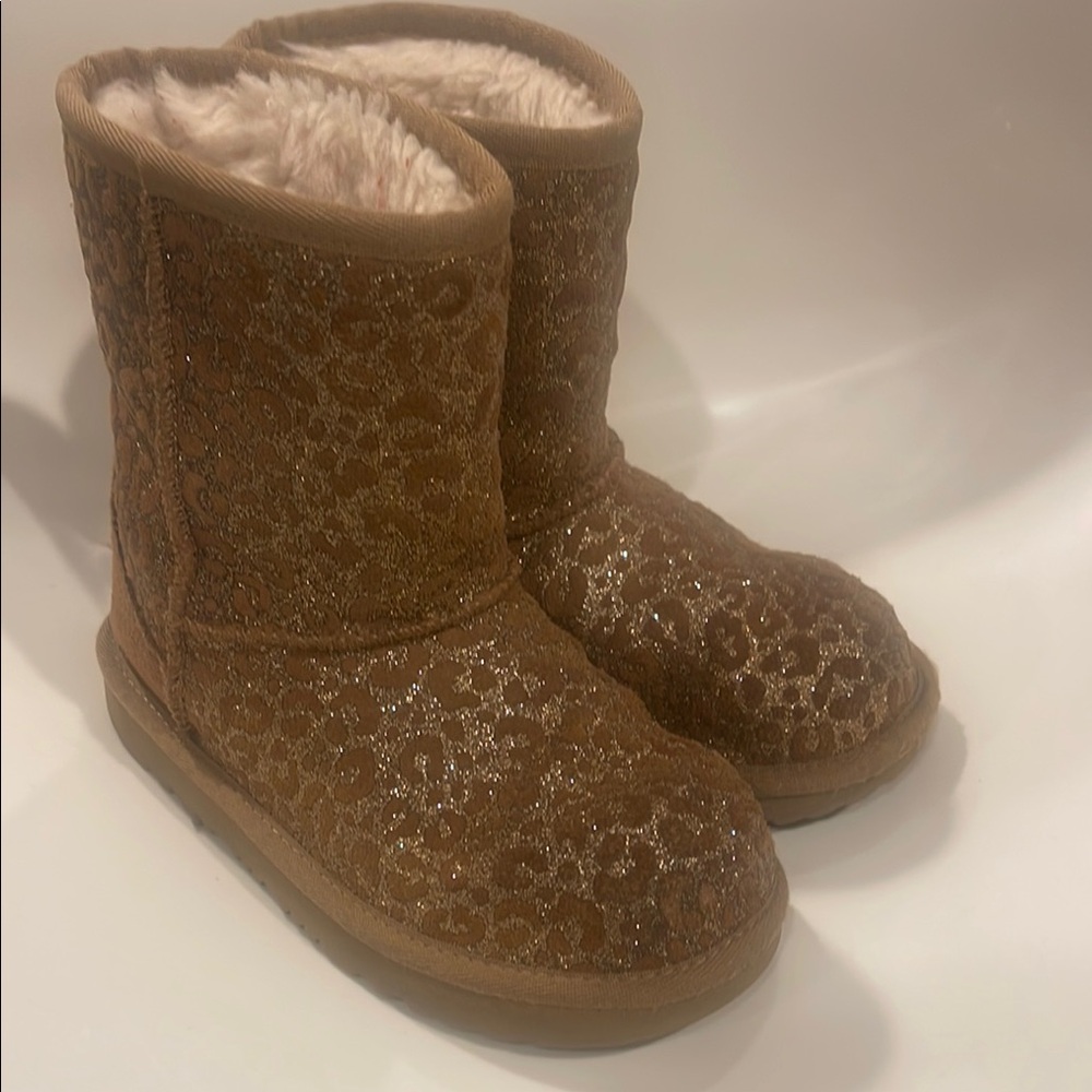 Sparkly Brown Leopard Print Boots